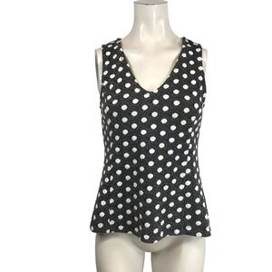 Maeve by Anthropologie Polka Dot V Neck Sleeveless Tank Top Women's Small